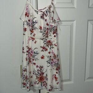 Floral dress perfect for baby showers, brunches, other casual events.